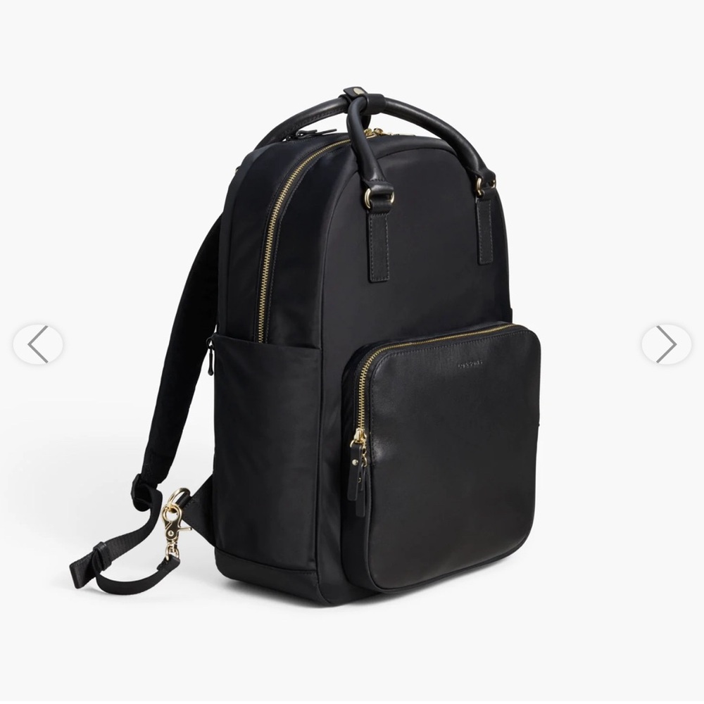 Lo & Sons Rowledge Black Backpack with Purple Interior